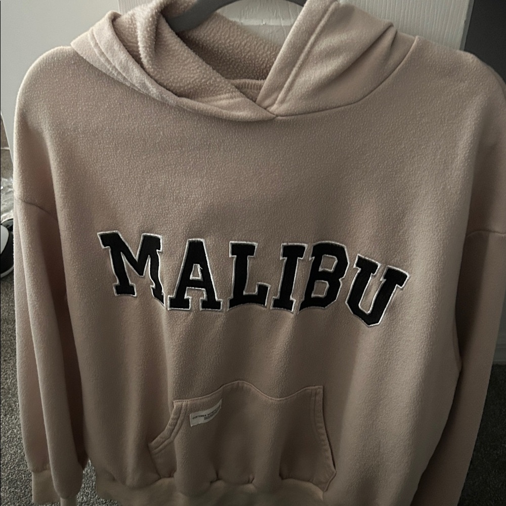 SHEIN Cream Hoodie with Black Lettering